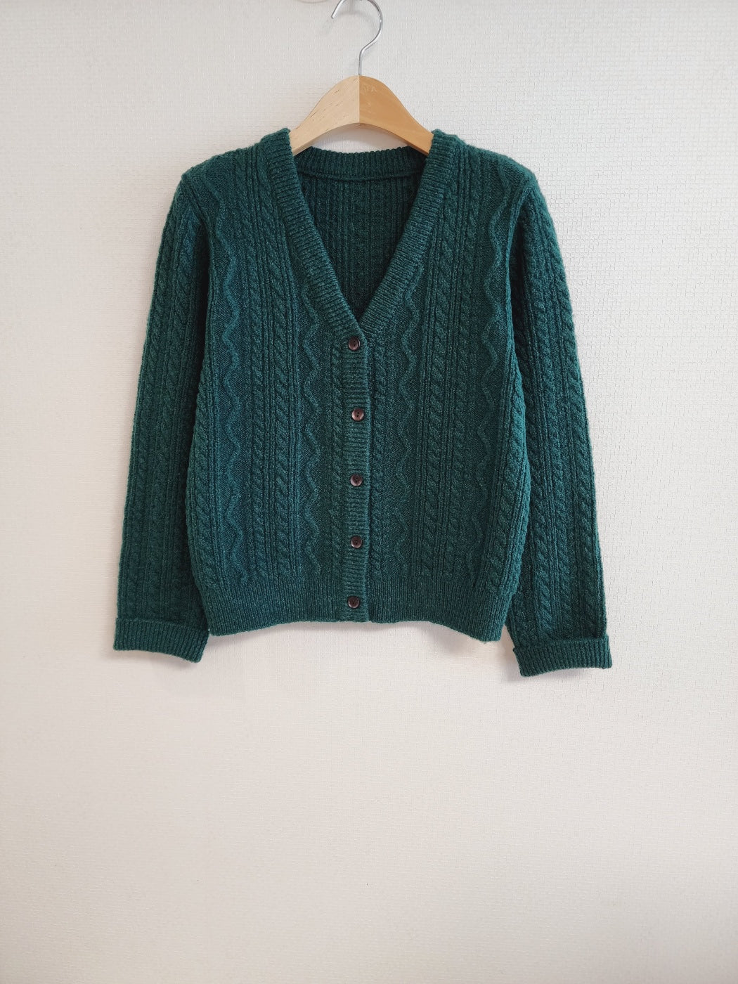 Cable Knit V-Neck Cardigan Sweater