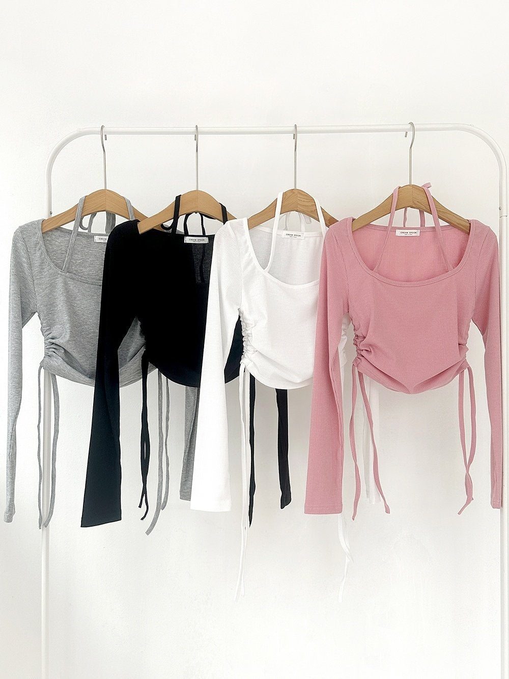 Criss Cross Neckline Long Sleeve