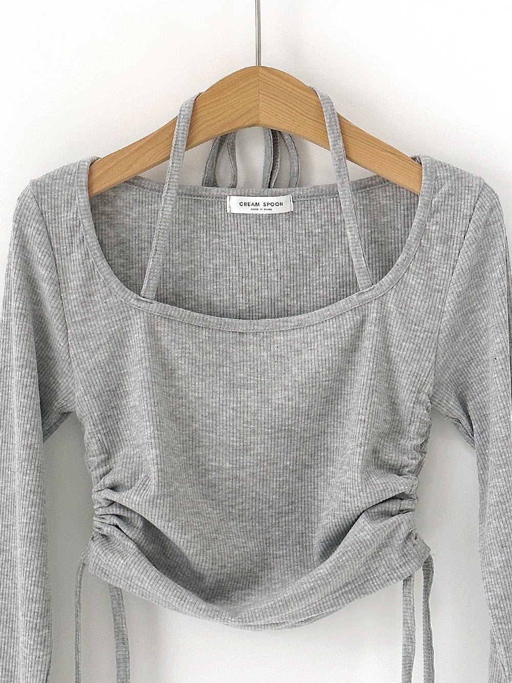 Criss Cross Neckline Long Sleeve