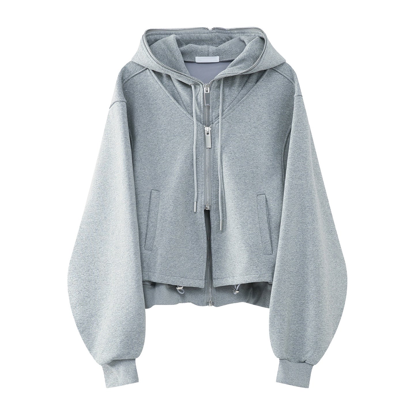 Double Zipper Hooded Sweatshirt