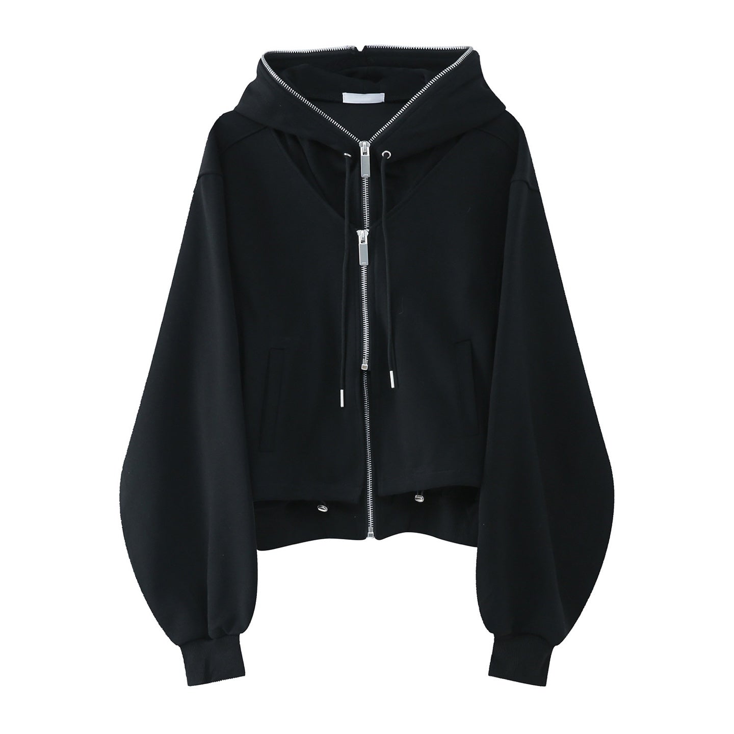 Double Zipper Hooded Sweatshirt