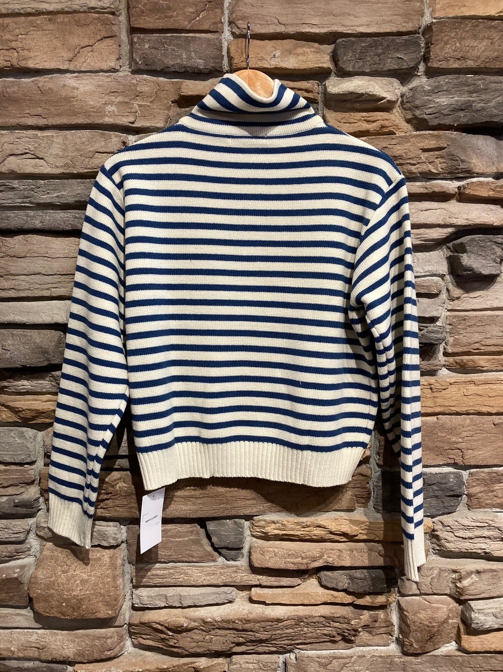 Striped 1/4 Zip Knit Sweater