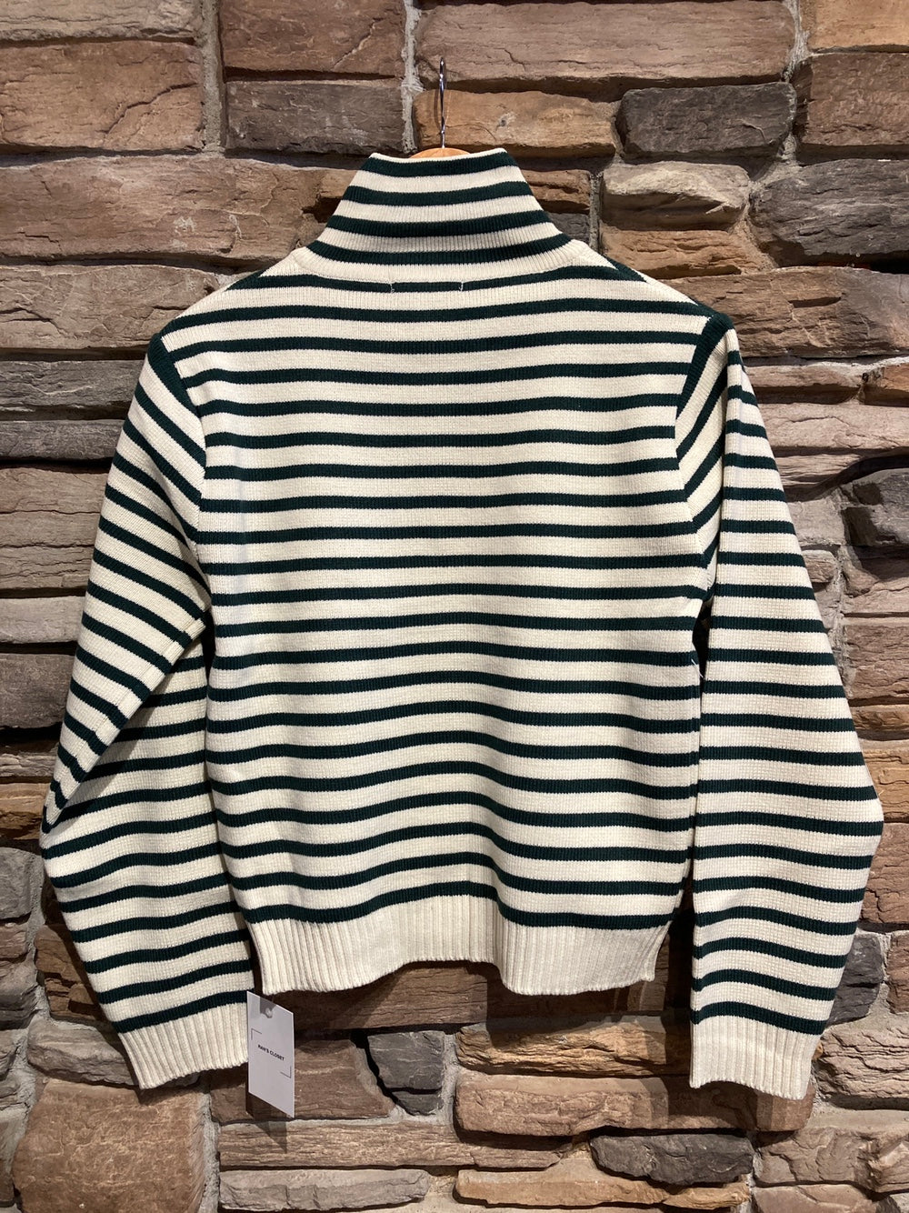 Striped 1/4 Zip Knit Sweater