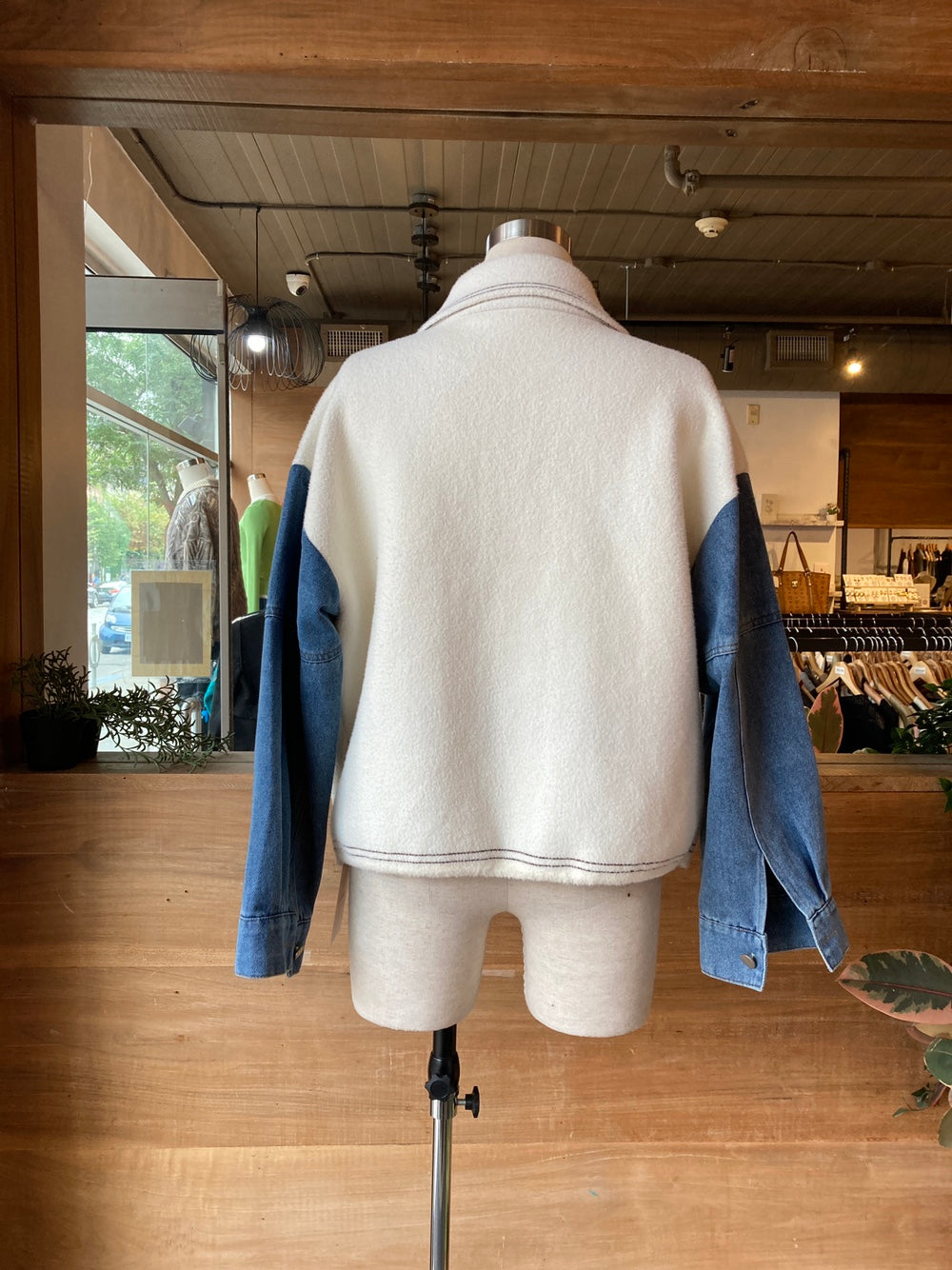 Denim Sleeve Contrast Stitch Jacket