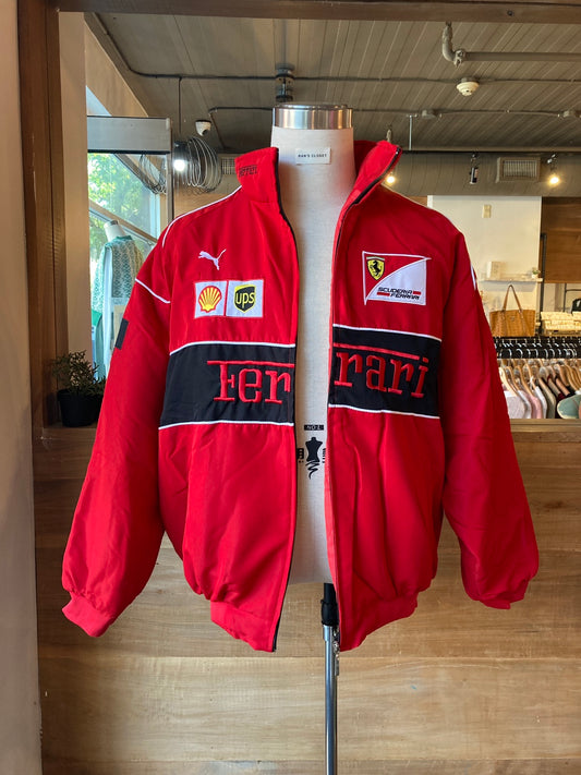 Red Ferrari Lined Racing Jacket