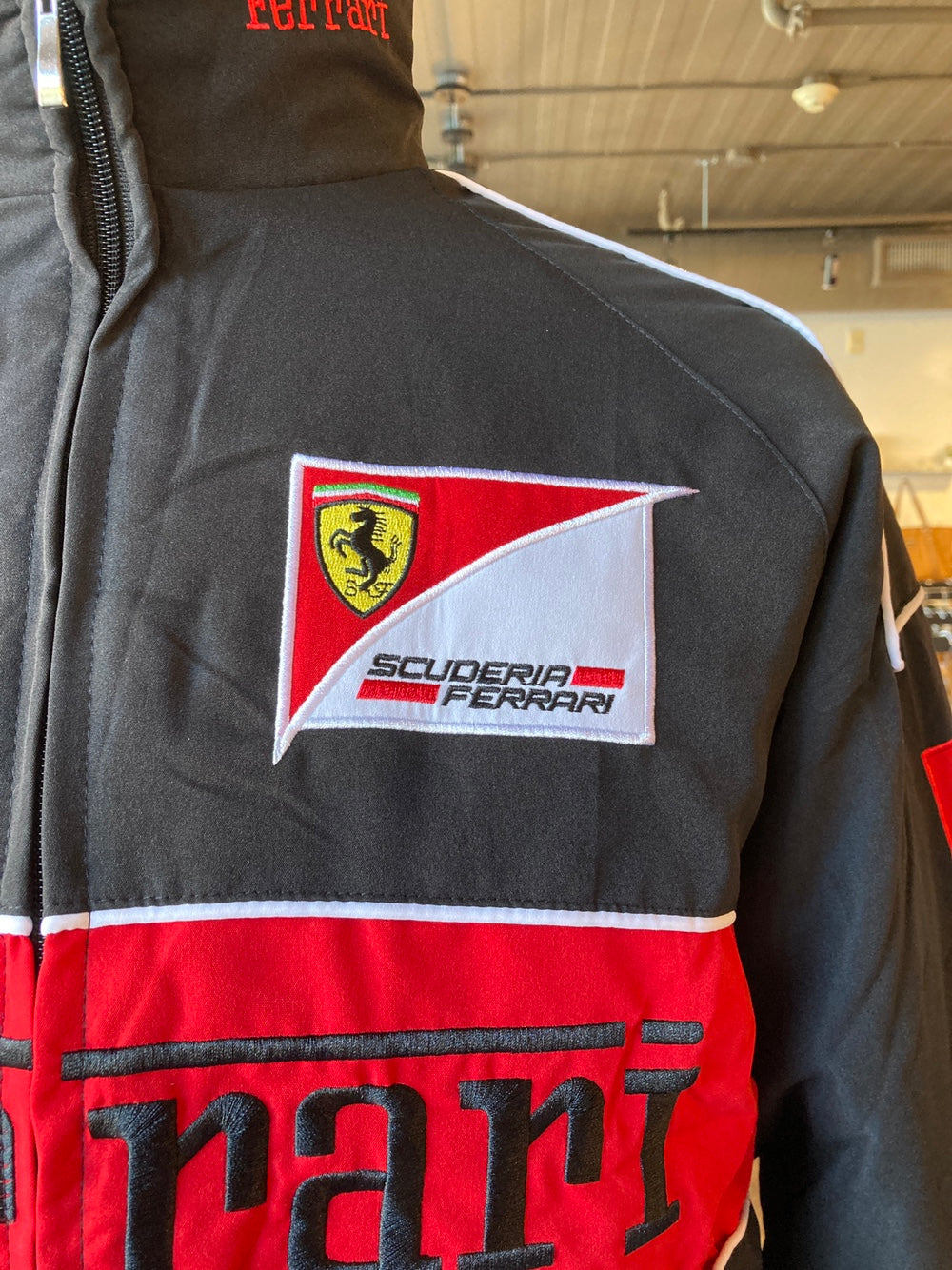 Black Ferrari Lined Racing Jacket