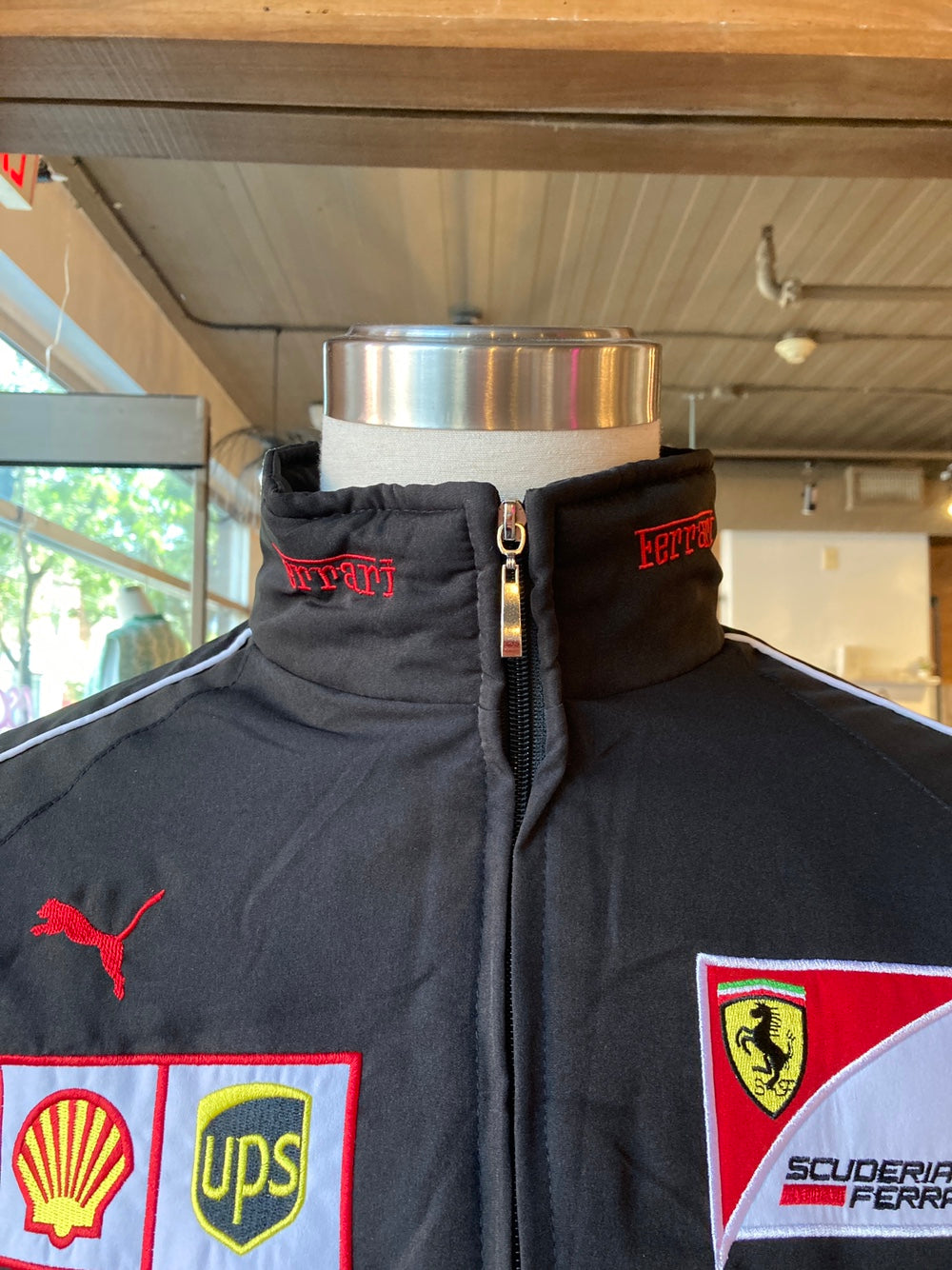 Black Ferrari Lined Racing Jacket