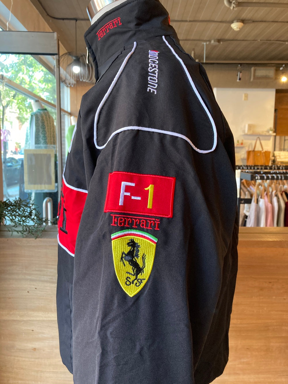 Black Ferrari Lined Racing Jacket