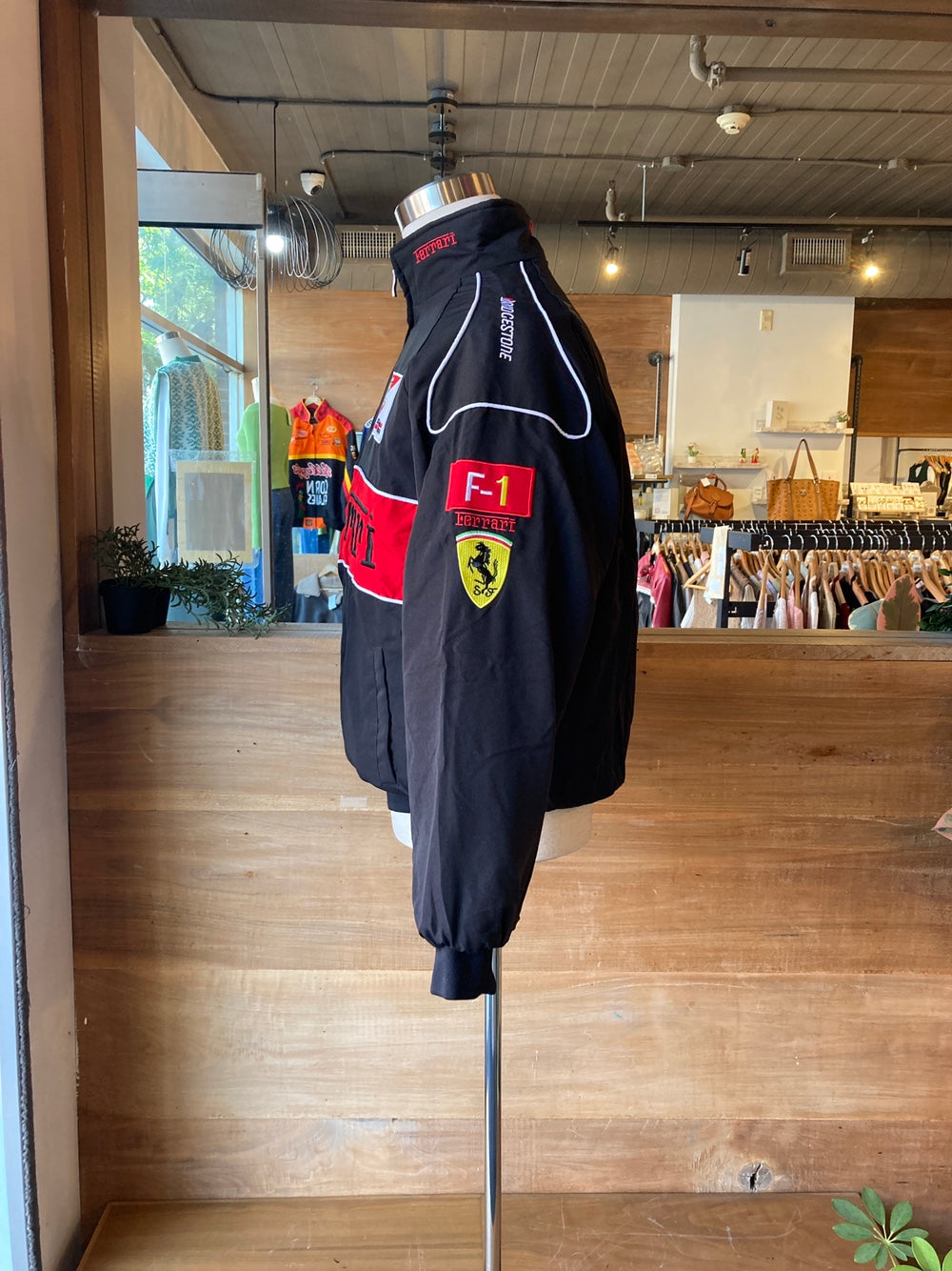 Black Ferrari Lined Racing Jacket