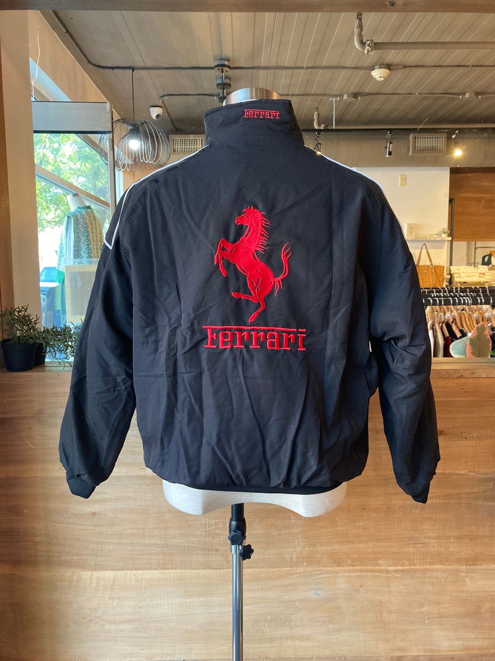 Black Ferrari Lined Racing Jacket