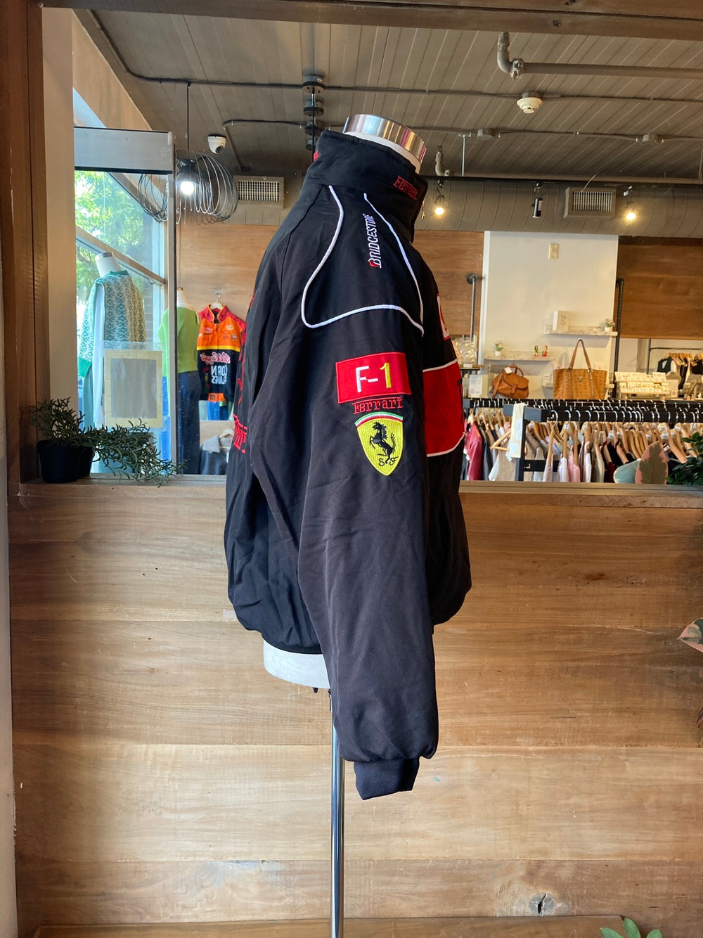 Black Ferrari Lined Racing Jacket