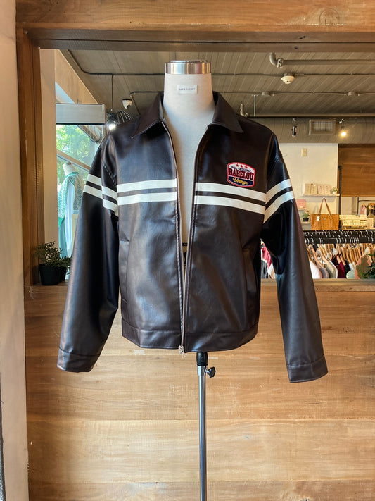 Men's Vegan Leather Moto Jacket