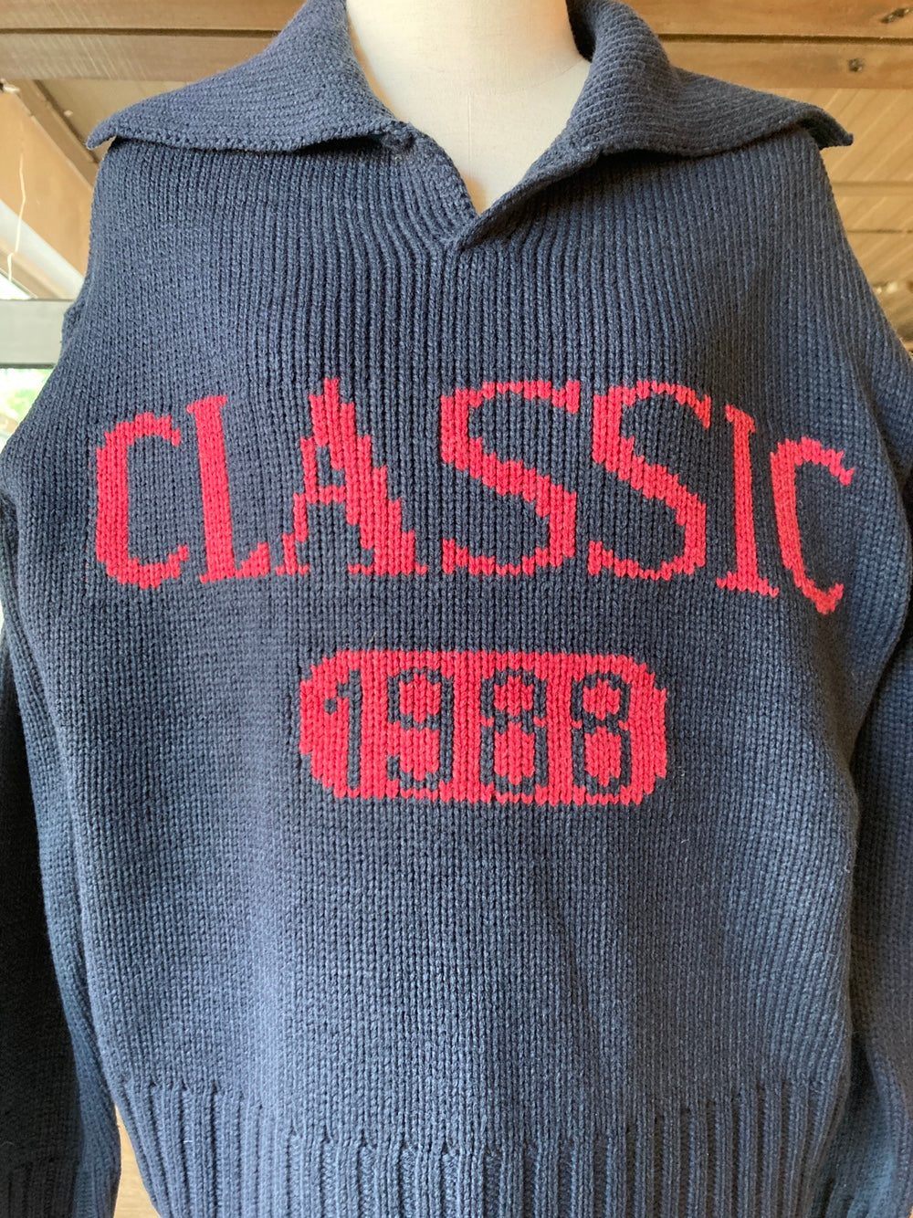 "Classic" Collared Knit Pullover Sweater