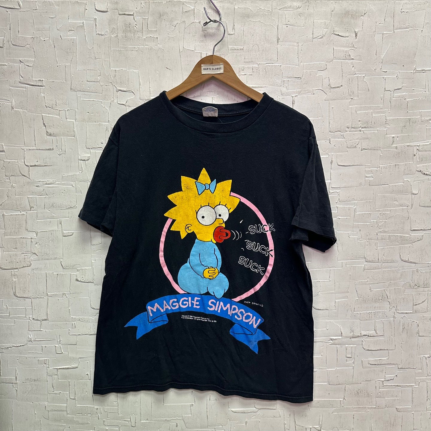 Vintage 1990 Maggie Simpson Cartoon Graphic T-Shirt