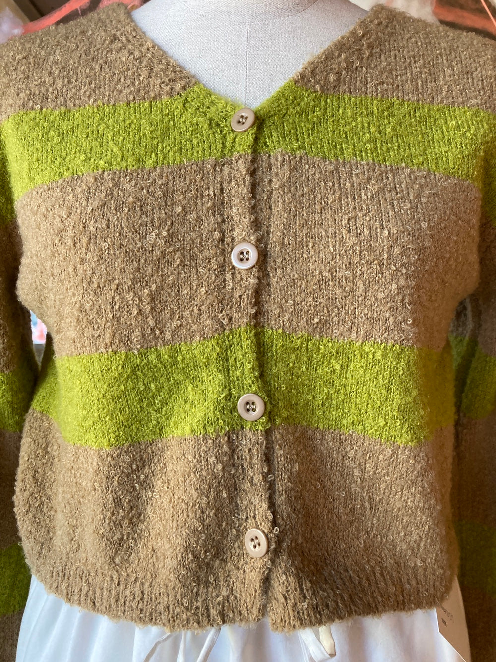 Two Tone Boucle Cardigan