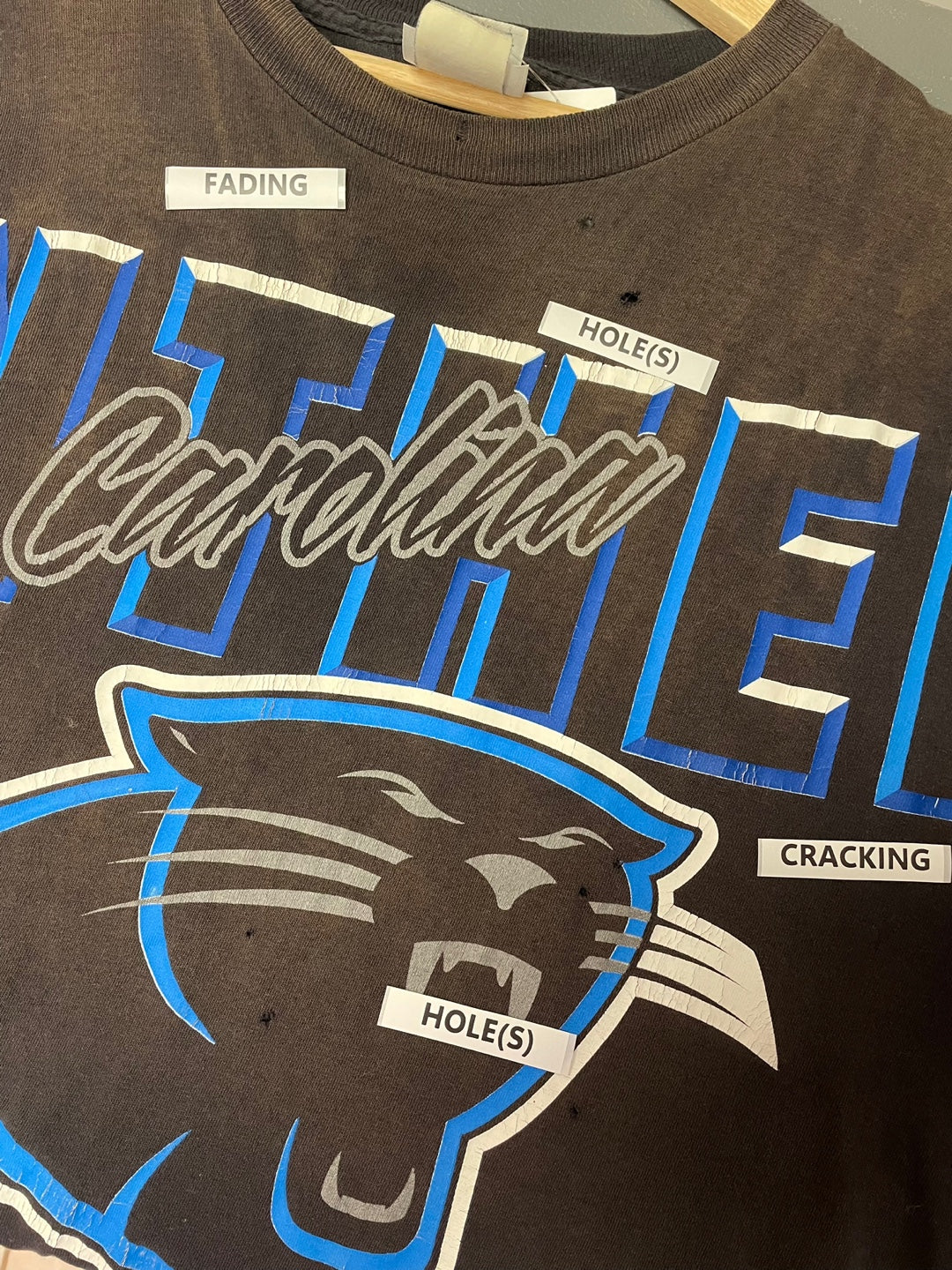 Vintage 1998 Riddell Carolina Panthers Football T-Shirt