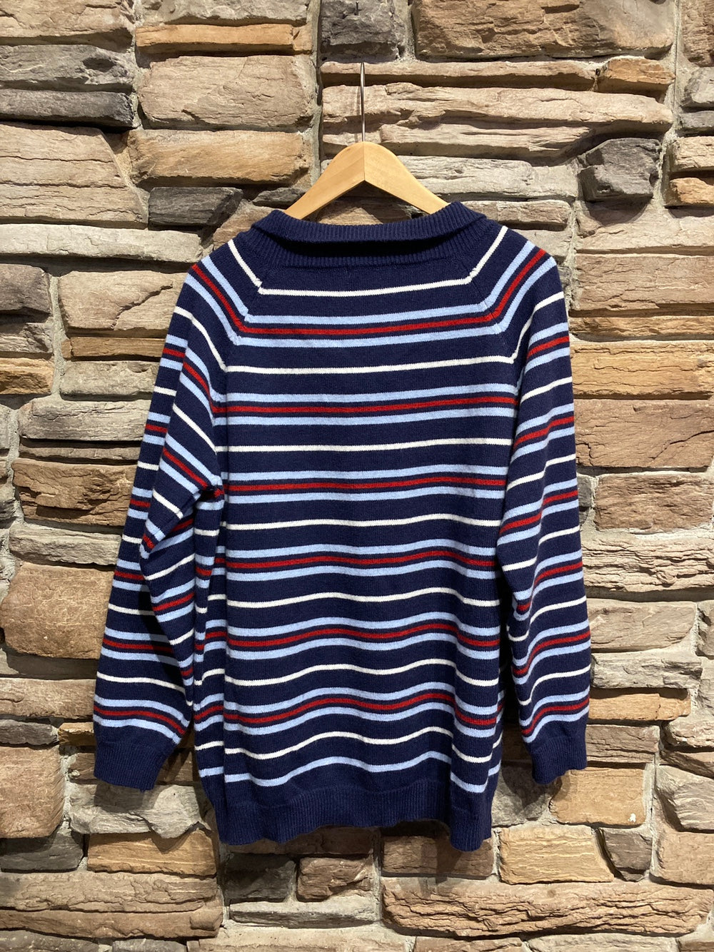 Oversized V-Neck Striped Sweater