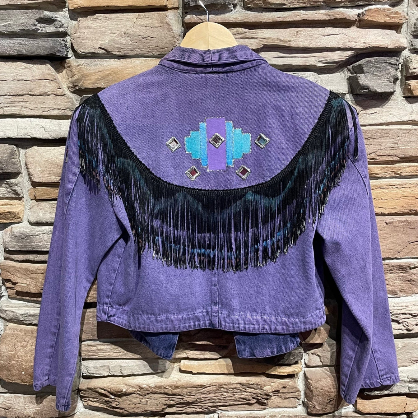 Vintage Wanted by Beads Beautiful Purple Fringe Jacket