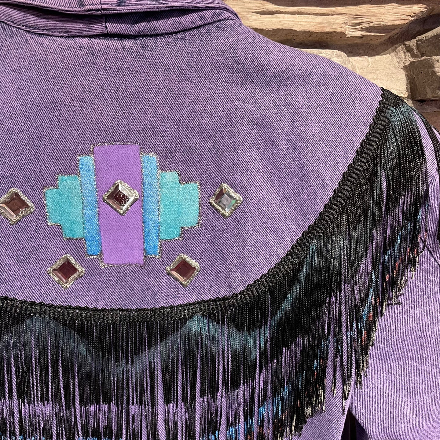 Vintage Wanted by Beads Beautiful Purple Fringe Jacket