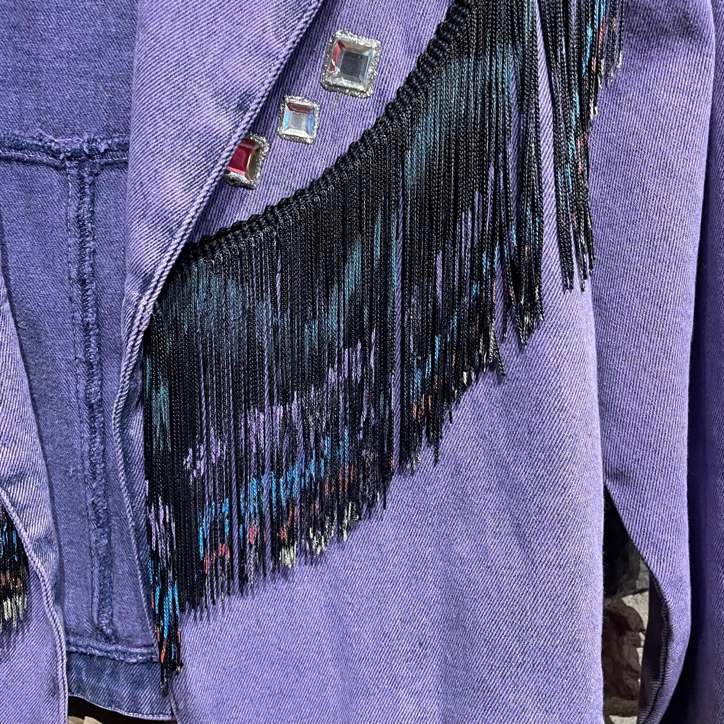 Vintage Wanted by Beads Beautiful Purple Fringe Jacket