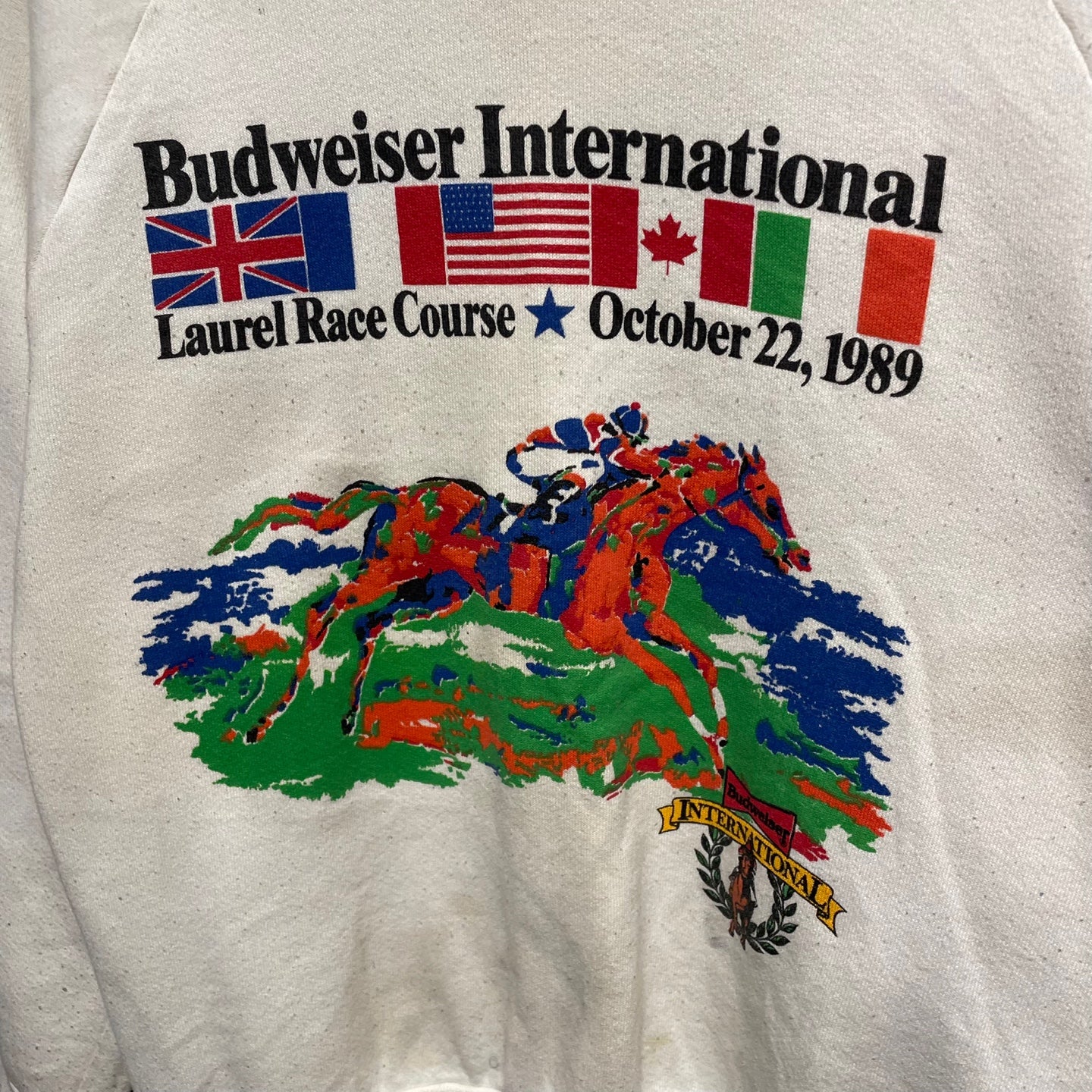 Vintage Budweiser International Horse Racing Graphic Sweatshirt