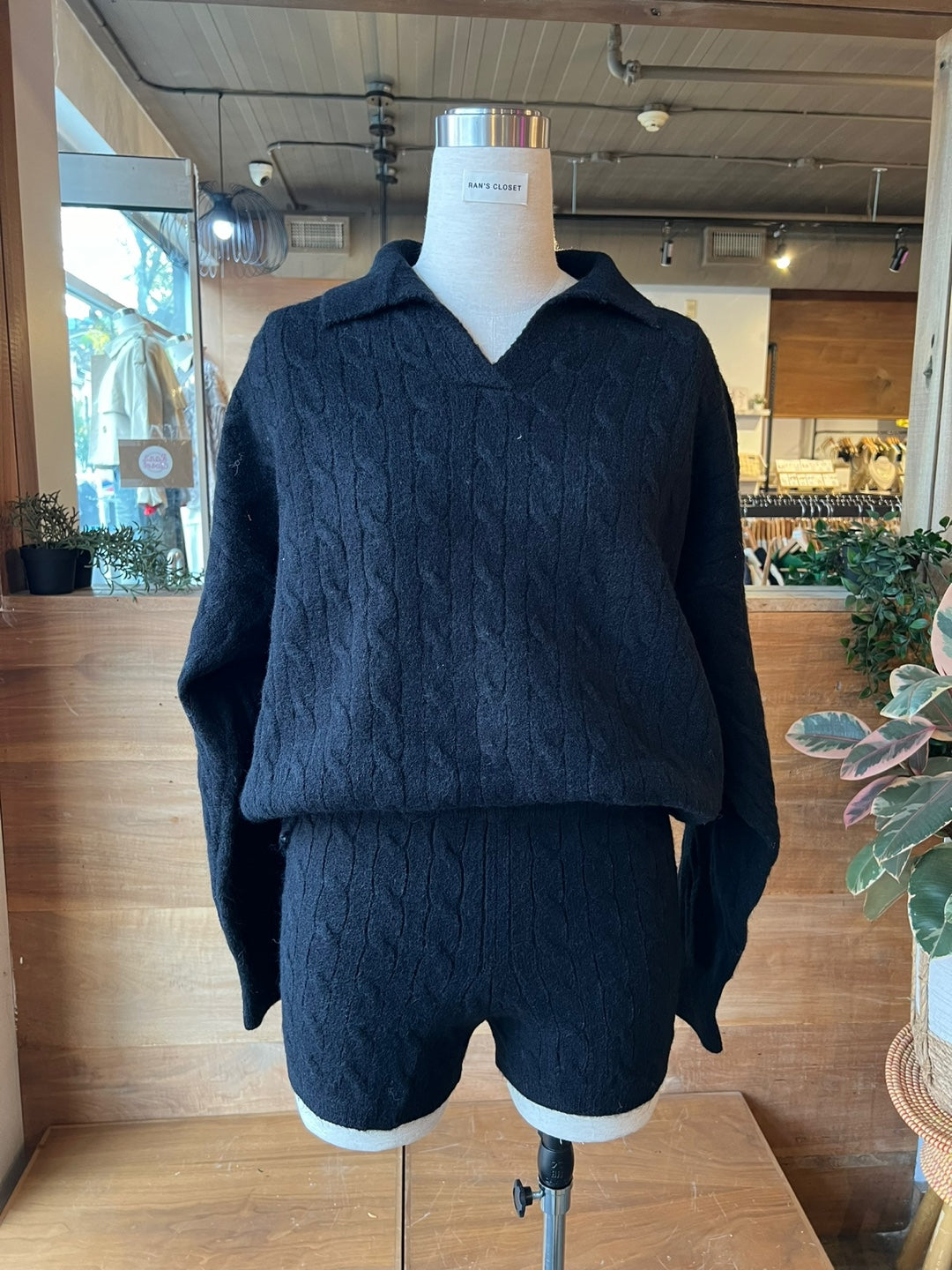 Knit Sweater and Mini Shorts Set