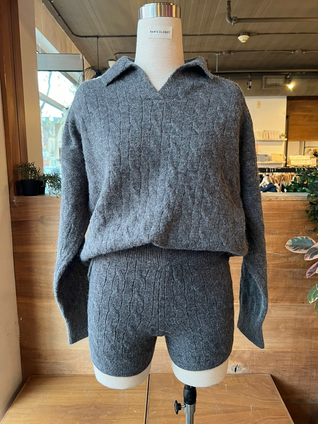 Knit Sweater and Mini Shorts Set