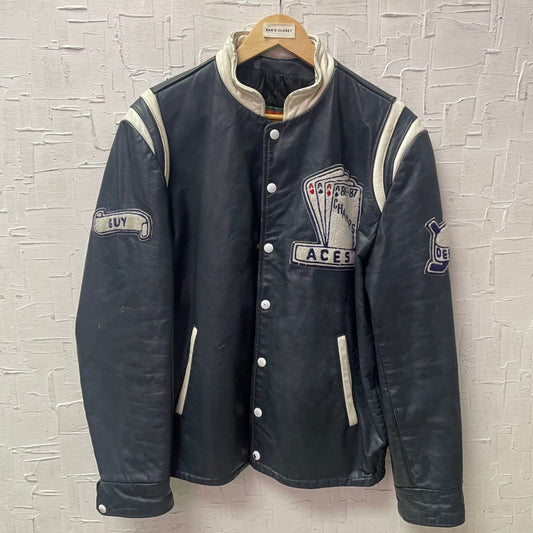 Vintage Northern Aces Leather Letterman Jacket