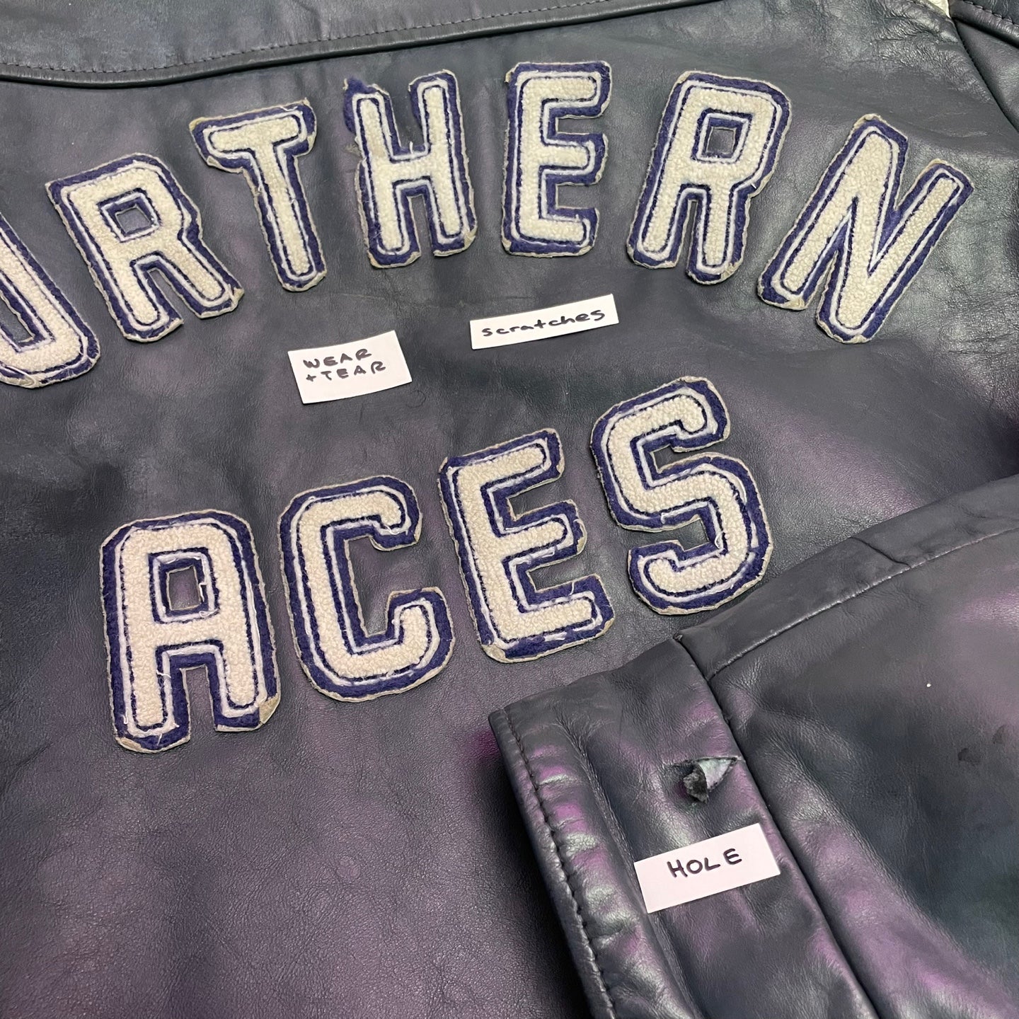 Vintage Northern Aces Leather Letterman Jacket