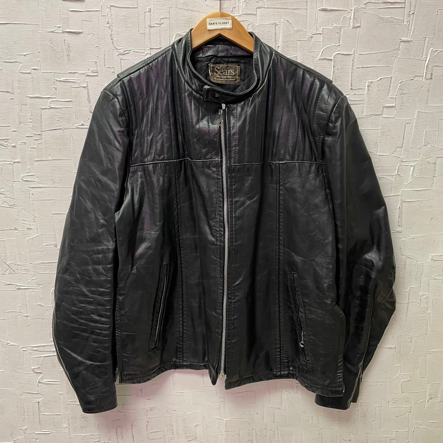 Vintage Sears The Men's Store Distressed Leather Jacket