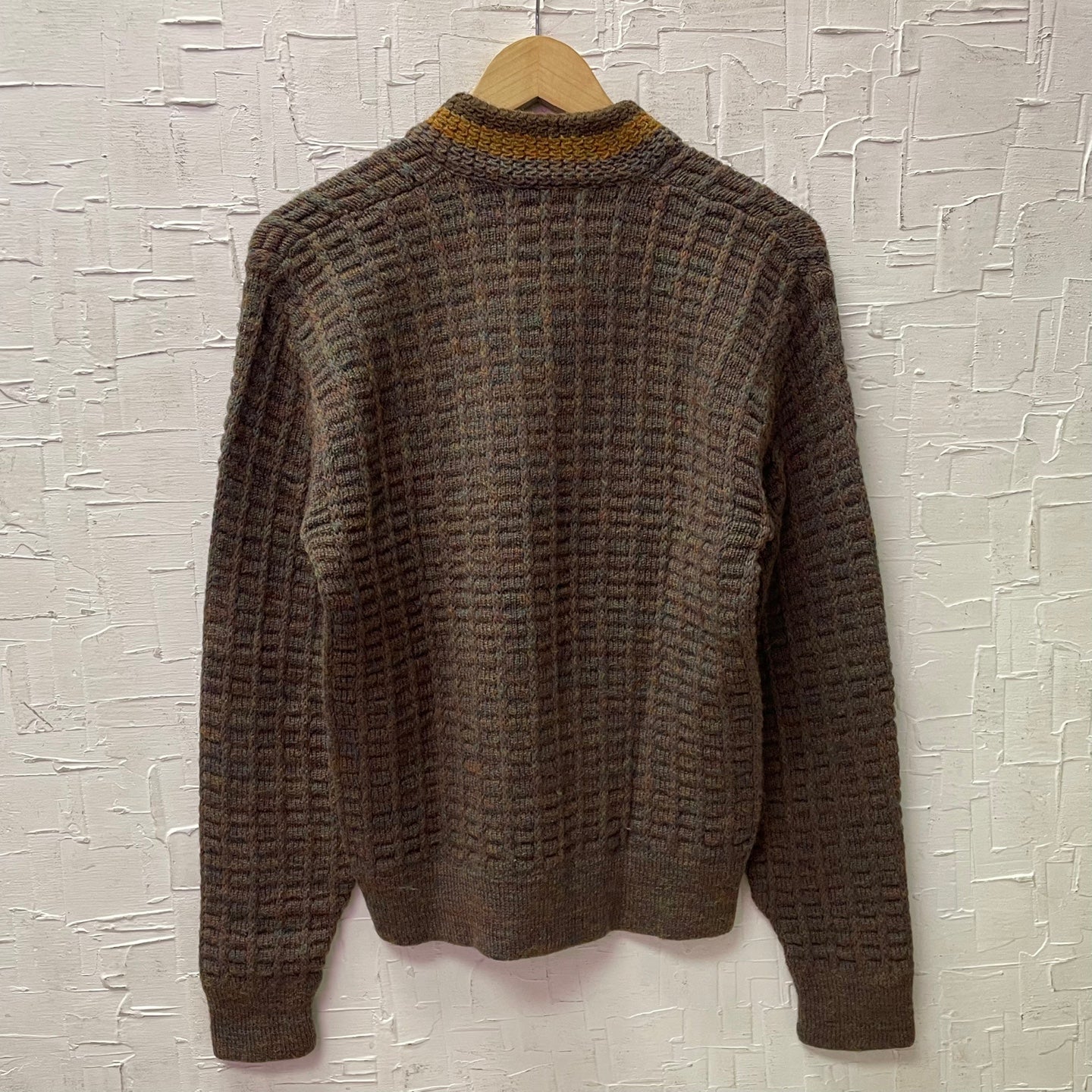 Vintage Sportswear By Alps Brown V-Neck Wool Sweater