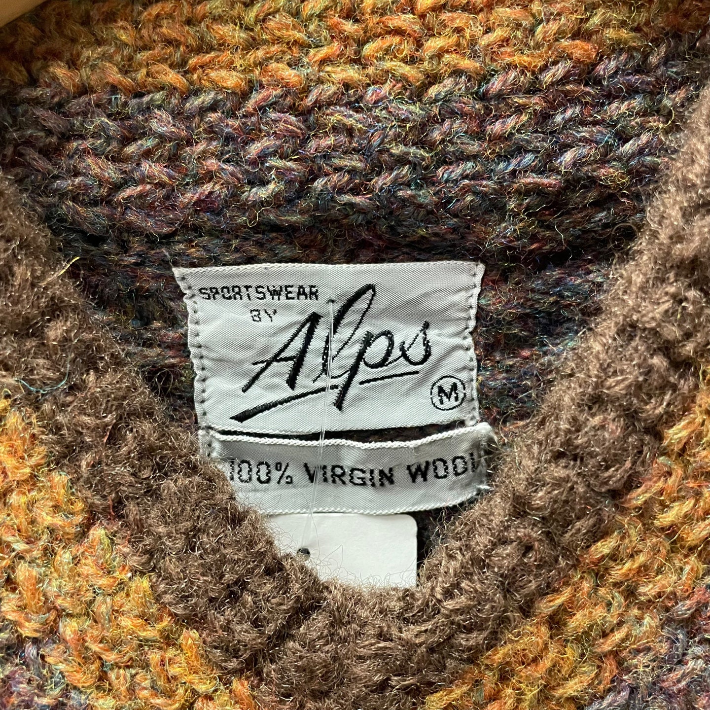 Vintage Sportswear By Alps Brown V-Neck Wool Sweater