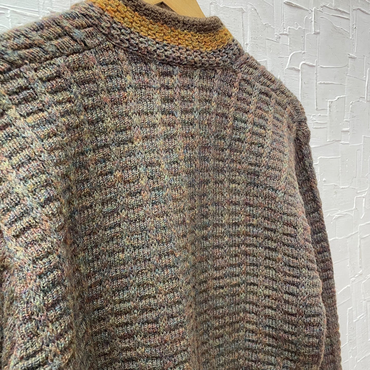 Vintage Sportswear By Alps Brown V-Neck Wool Sweater