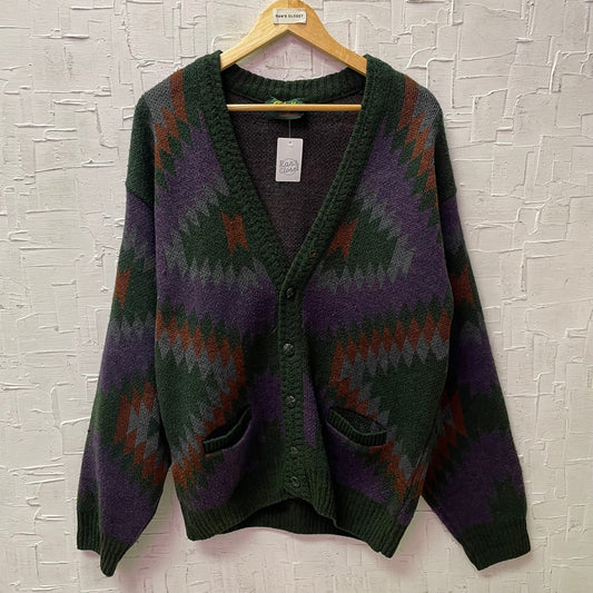 Vintage Shelby Select Patterned Forest Green Cardigan