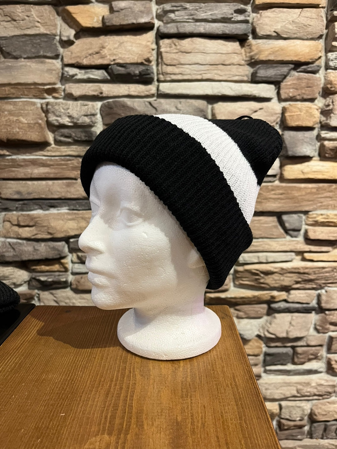 Wide Stripe Two Tone Beanie