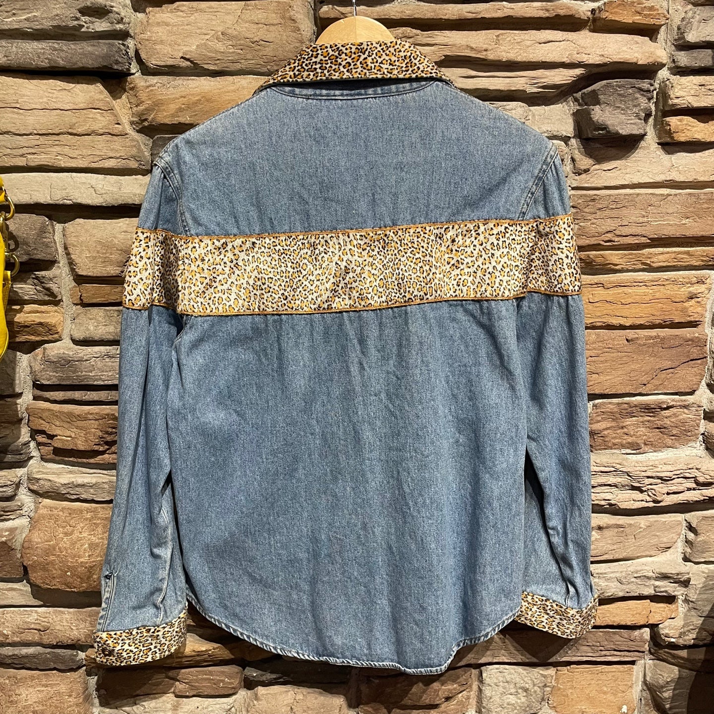 Vintage Zana Di Denim Shirt with Leopard Print Detailing