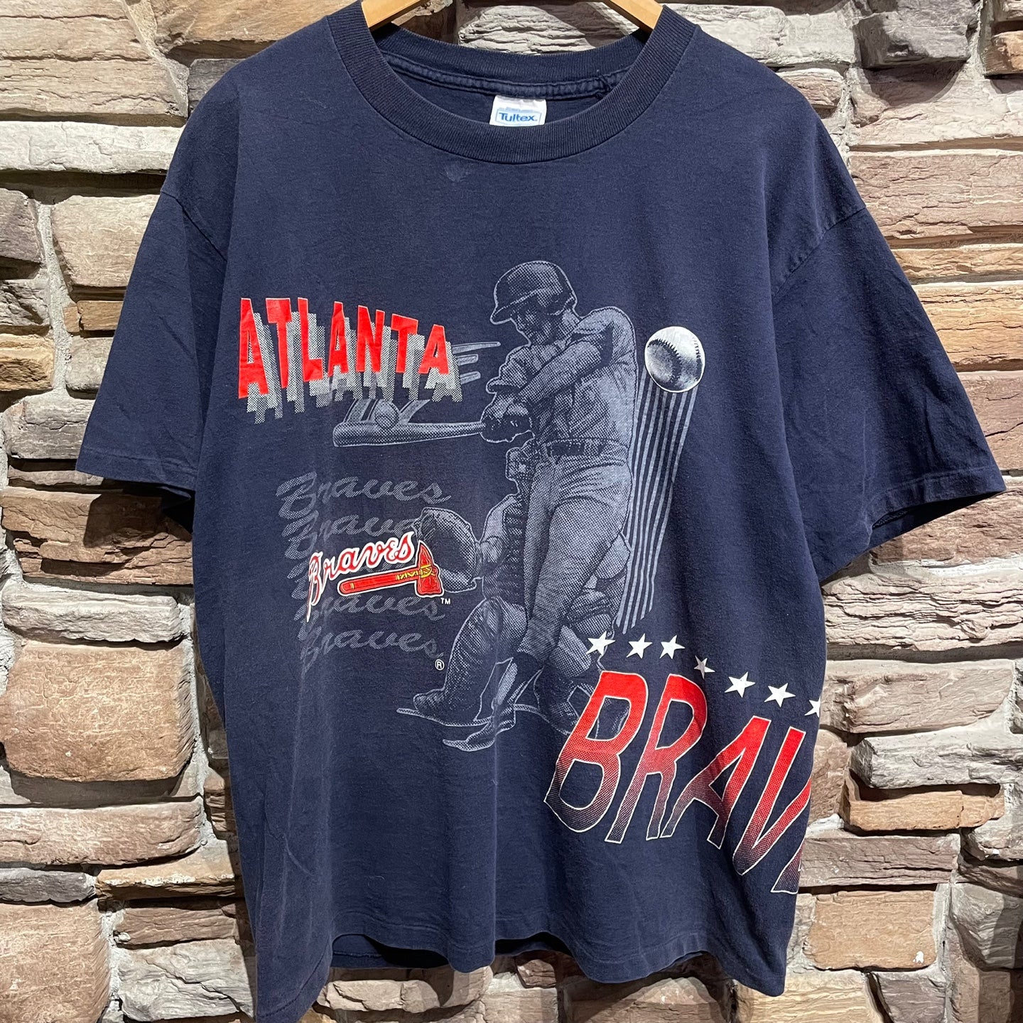 Vintage Tultex MLB Atlanta Braves Wraparound Graphic T-Shirt