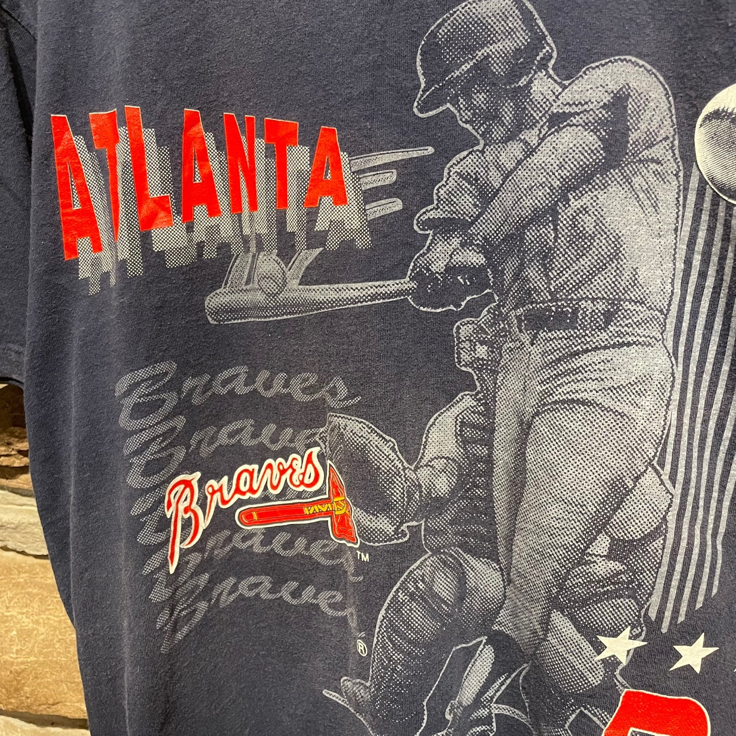 Vintage Tultex MLB Atlanta Braves Wraparound Graphic T-Shirt