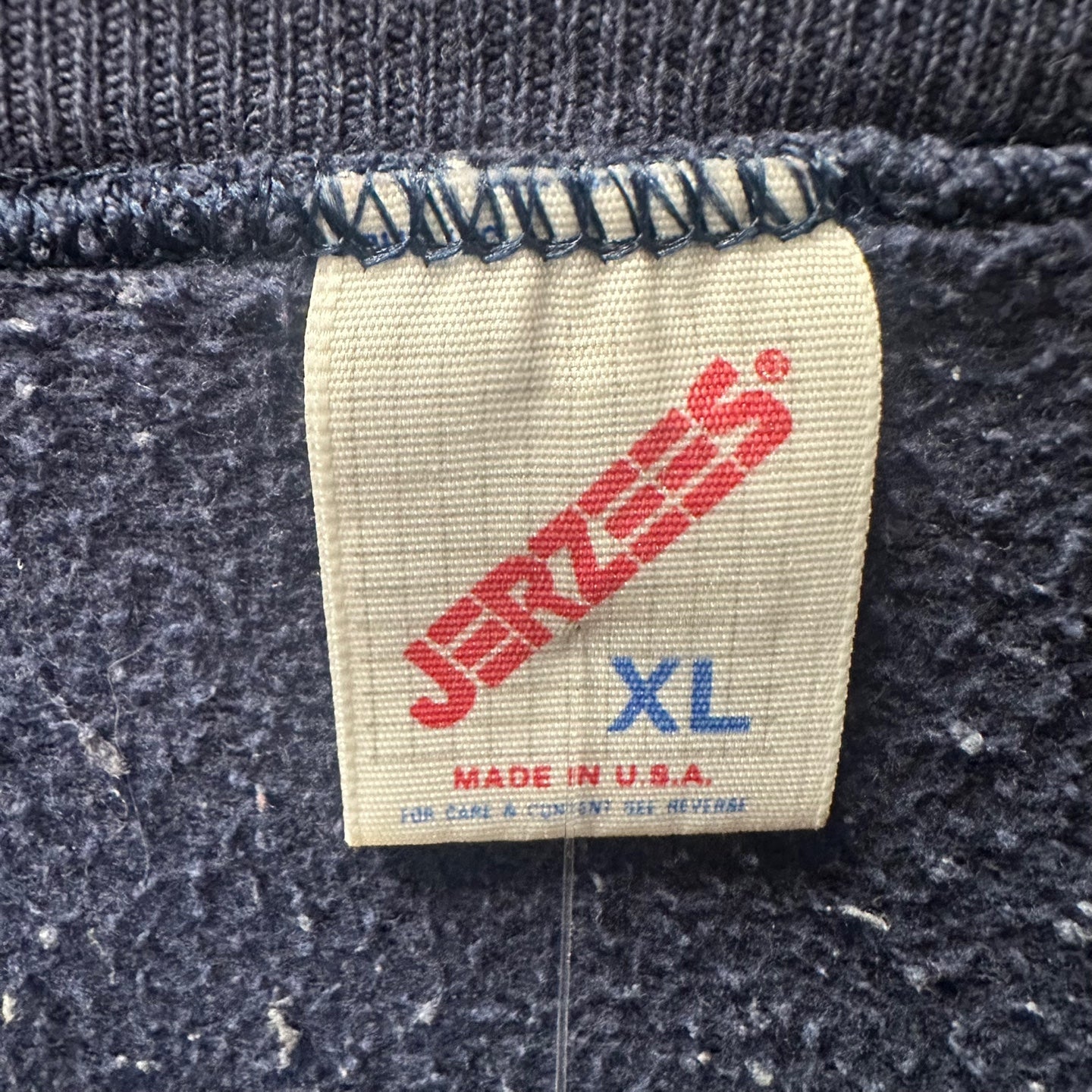 Vintage Jerzees Made in usa Distressed Navy Sweatshirt