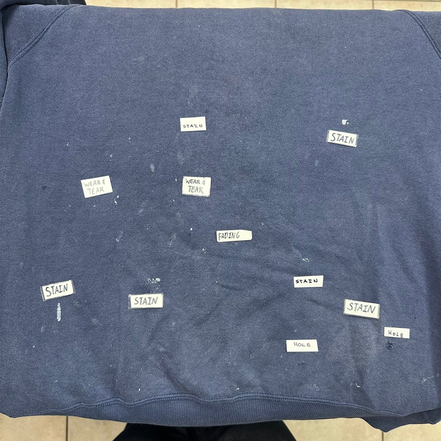 Vintage Jerzees Made in usa Distressed Navy Sweatshirt