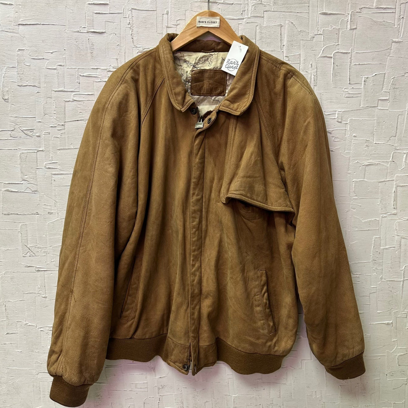 Vintage Marlboro Tan Leather Bomber Jacket