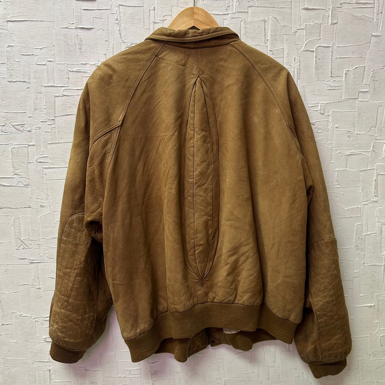 Vintage Marlboro Tan Leather Bomber Jacket