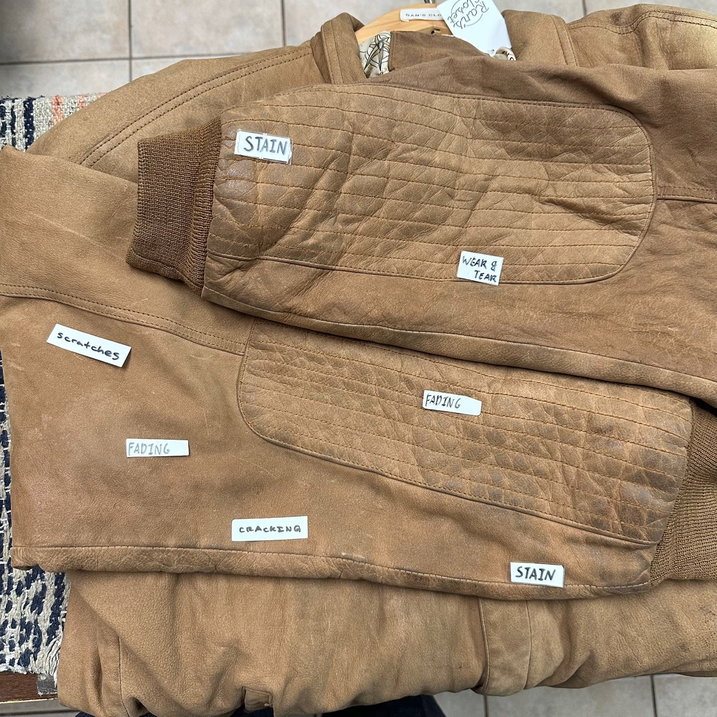 Vintage Marlboro Tan Leather Bomber Jacket