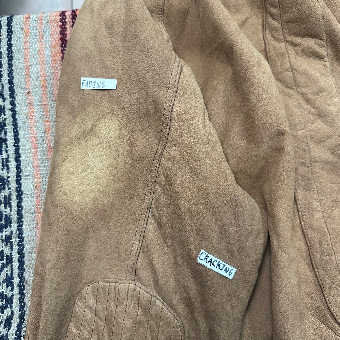 Vintage Marlboro Tan Leather Bomber Jacket