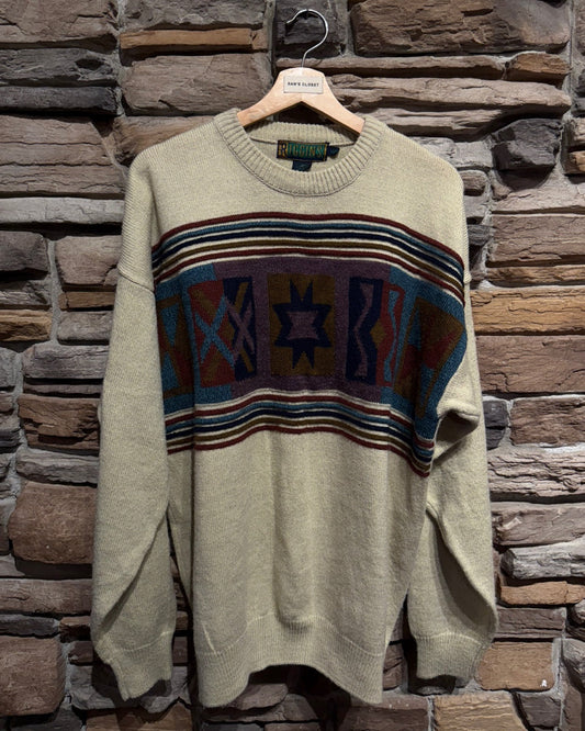 Vintage Oatmeal Colour Wool Blend Sweater