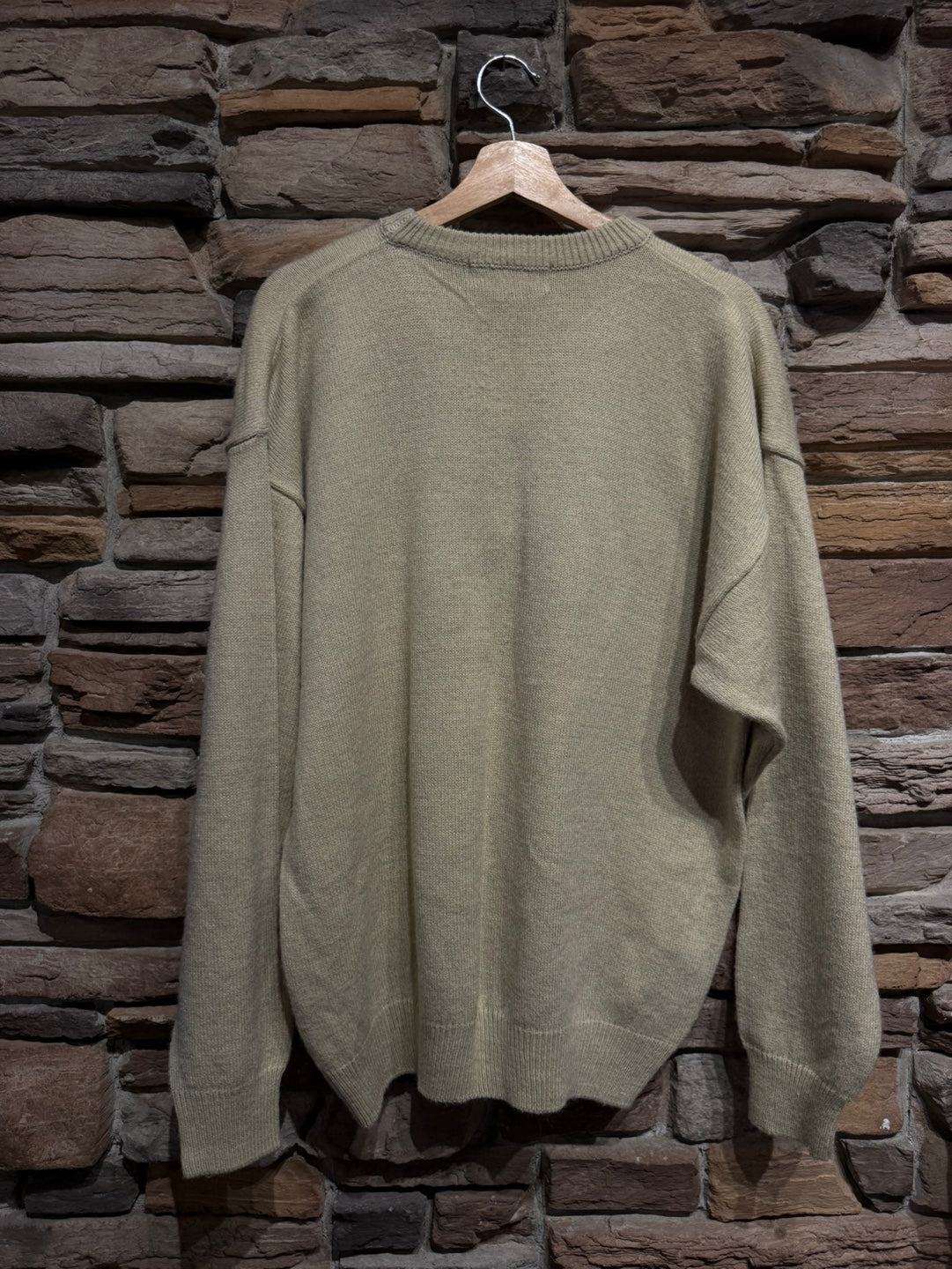 Vintage Oatmeal Colour Wool Blend Sweater