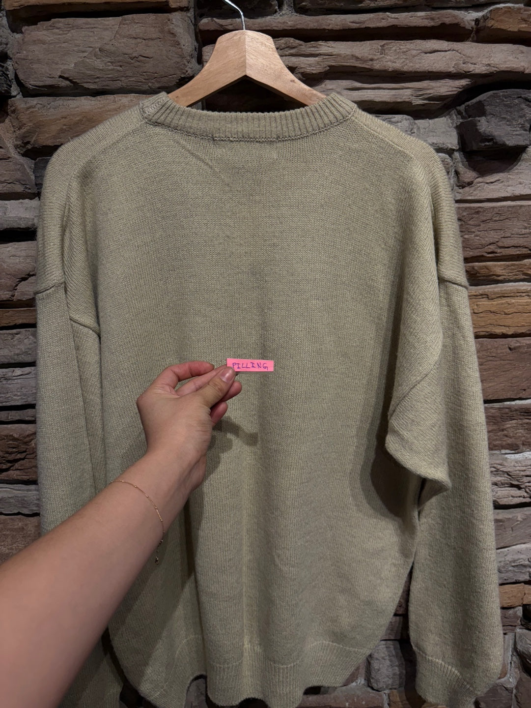 Vintage Oatmeal Colour Wool Blend Sweater