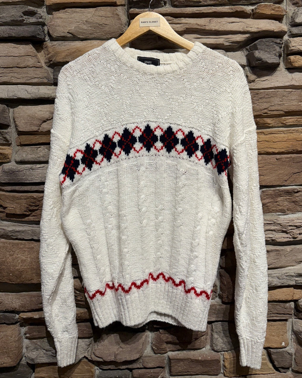 Vintage Sears The Men's  Store White Sweater
