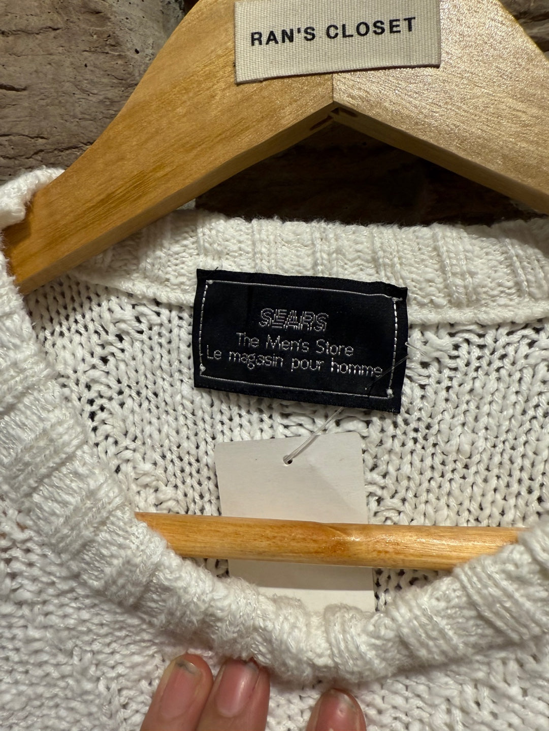 Vintage Sears The Men's  Store White Sweater