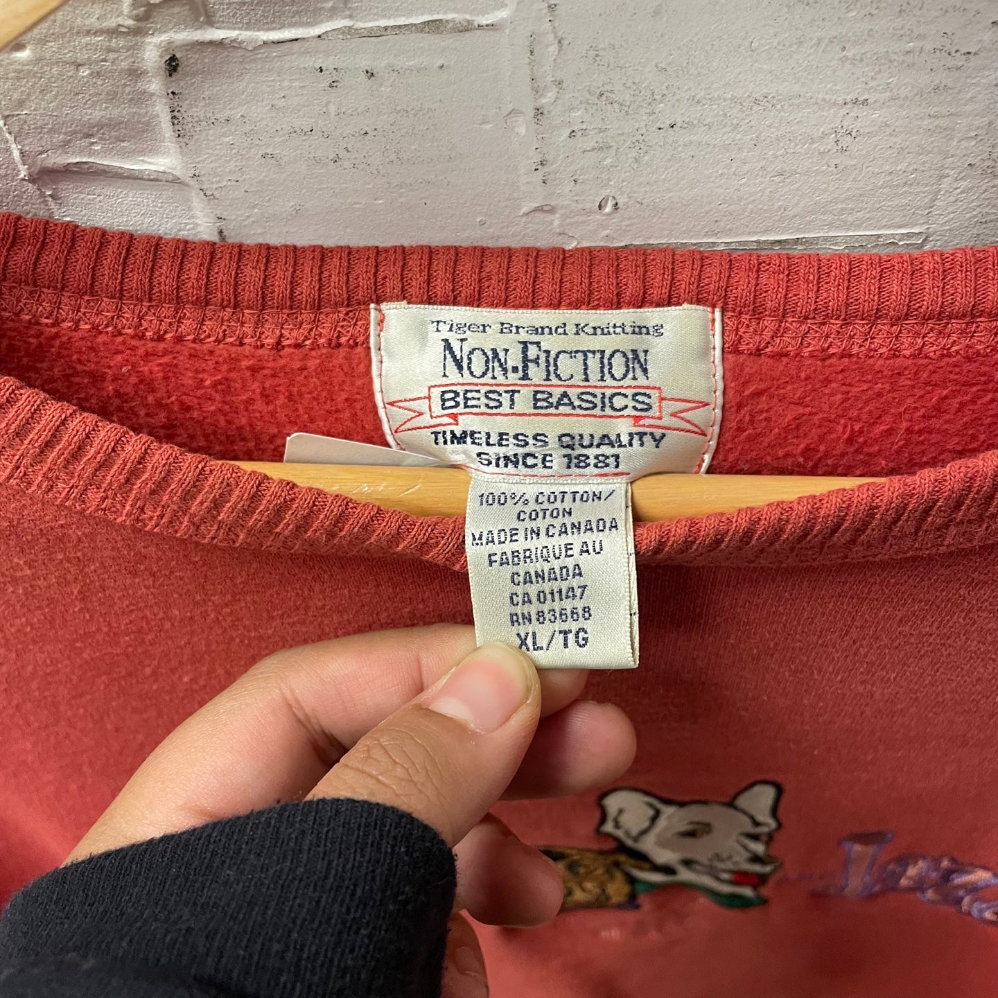 Vintage Non-Fiction Best Basics Embroidered Dog Sweatshirt